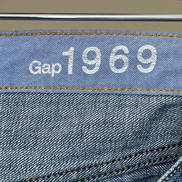 Gap 1969 Destructed Dark Raw Hem Mini Blue Jean Skirt 30 10 - Picture 5 of 7